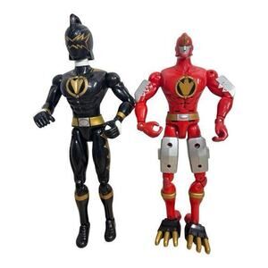 2003 Power Rangers Dino Thunder Talking 12" Red Sound Dino Black Thunder Ranger